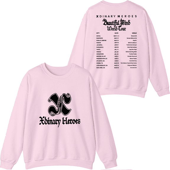Xdinary Heroes Merch 2025 World Tour Beautiful Mind Crewneck Sweatshirt Unisex Men Women Long Sleeve