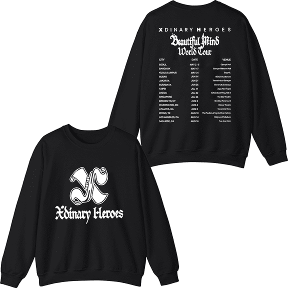 Xdinary Heroes Merch 2025 World Tour Beautiful Mind Crewneck Sweatshirt Unisex Men Women Long Sleeve