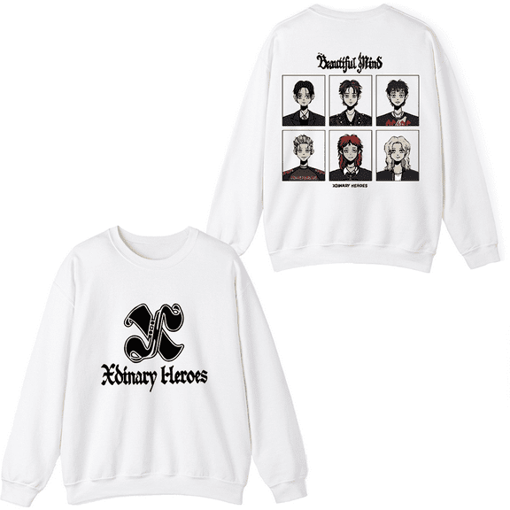 Xdinary Heroes Merch Beautiful Life Logo Crewneck Sweatshirt Unisex Men Women Long Sleeve