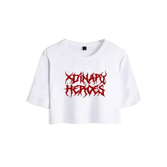 Xdinary Heroes Merch Red Logo Crop Top Graphic T-shirt Women Girl Short Sleeve