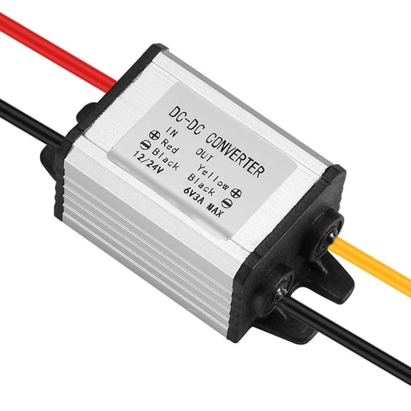 Xdingjiala DC 12V/24V to 6V Buck Converter Module IP67 Waterproof DC 8-30V to 6V 3A 18W MAX Power Transformer Step-Down Converter for Solar Panel, Trucks, Automotive and More