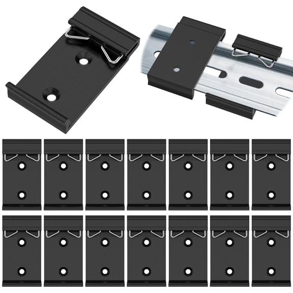 Xdziklosj 15 Pcs DIN Rail Mounting Clip 1.02 Inches Width Universal Aluminum Alloy Clamp for 1.38 Inches DIN Rail Switches and Relays