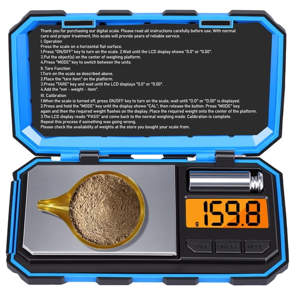 Xdziklosj 200g/0.01g Digital Pocket Scale High Precision Mini Gram Scale with Backlit LCD Tare Function and Calibration Weight for Jewelry Gold Powder Reloading