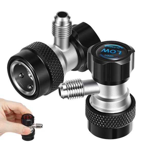 Xdziklosj 2Pcs For R134a Quick Coupler Adapters High and Low Pressure Fitting Adapter Set with 1/4 inch Male Flare for Car SUV Air Conditioning