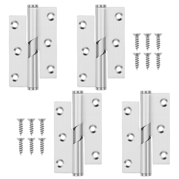 Xdziklosj 4Pcs 76mm Rising Butt Lift Off Door Hinge Stainless Steel Self Closing Hinge with Screw for Door Case Lid Wooden Box Chest (Left or Right)