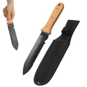 Xdziklosj Hori Hori Garden Knife, 7-Inch Stainless Steel Blade with Dual-Scale Measurement, Wood Handle Gardening Tool with Sheath for Weeding Digging Planting