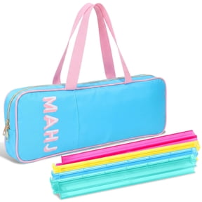 Xdziklosj Mahjong Rack Carrying Case Lightweight Polyester Storage Bag with Handle and Pocket Fits Mahjong Tile and Accessory