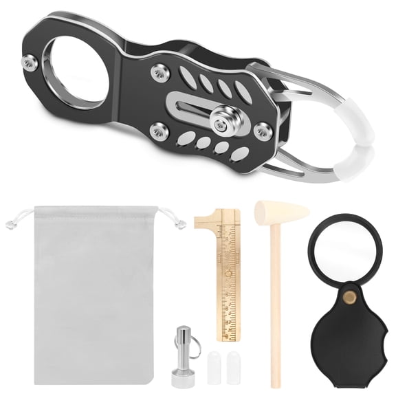 Xdziklosj Pocket Changes Pinger Tester Kit Portable Changes Resonance Testing Tool with Hammer and Magnifying Glass for Collectors
