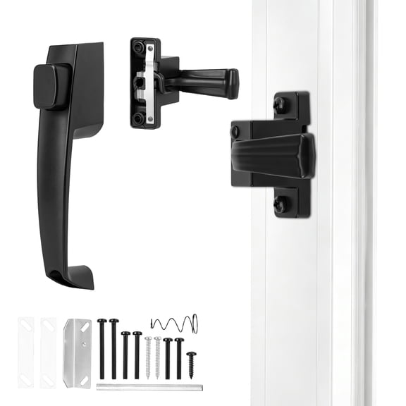 Xdziklosj Storm and Screen Door Handle Set Zinc Alloy Replacement Latch with All Mounting Hardware Fits 5/8" to 1-1/4" Door Reversible for Left/Right Installation