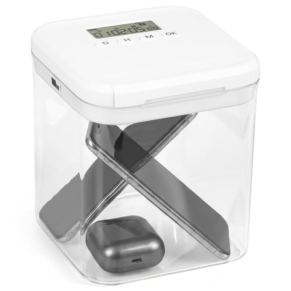 Xdziklosj Timed Storage Box Unplug from Cell Phone Video Game Social Snack Distraction Time Locking Container 30 Days Max Timer Be More Present Productive and Focused