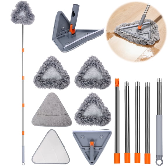 Xdziklosj Wall Cleaner Mop with Long Handle Ceiling Cleaning Tool Duster with 180 Foldable and 360 Rotating Head Includes 6 Pads for Wall Window and Floor No Ladder Needed