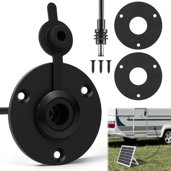 Xdziklosj Wall Pass Through Kit Mini RV Waterproof Cable Pass Through Panel Mount DC Female Power Socket Mini Accessories Aluminum Alloy for RV Boat Van Battery Box