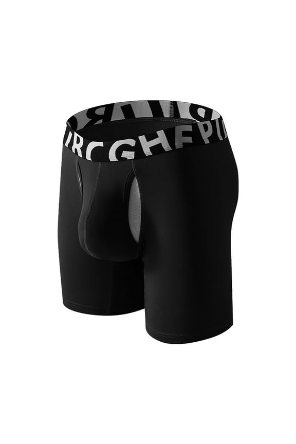 Briefs For Men,Long Double Layer Split Pockets Basic Mens Underwear Boxer Briefs,M