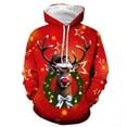 thumbnail image 1 of Xdzjlr Mens Christmas Hoodies Deer Print Hooded Sweatshirt Long Sleeve Pullover Warm Hoodie Holiday Season Casual Wear Xmas Outwear Red S, 1 of 3