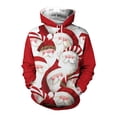 thumbnail image 1 of Xdzjlr Mens Christmas Hoodies Fall Winter Sweatshirt 3D Print Loose Top Xmas Graphic Print Corded Hooded Sweatshirt White M, 1 of 2