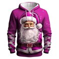 thumbnail image 1 of Xdzjlr Mens Christmas Hoodies Fashion Hoodie Xmas Printed Long Sleeve Casual Pullover Fall Winter Sweatshirt Pink Xxxl, 1 of 3