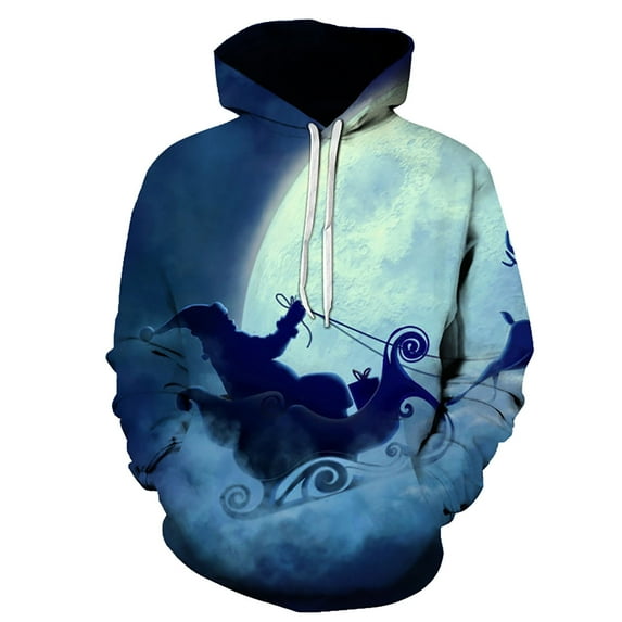 Xdzjlr Mens Christmas Hoodies Male Winter Xmas Snow Printed Sweatshirt Long Sleeve Pocket Long Sleeve Hoodie Sweatshirt Tops Xxxxl