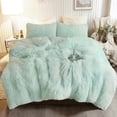 XeGe King Size 3 Piece Fluffy Faux Fur Duvet Cover Set, Ultra Soft