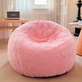 thumbnail image 1 of XeGe Faux Fur Comfy Bean Bag Cover for Living Room(No Filler), Fluffy Stuffed Animal Storage Bean Bag Chair Cover Home Decor, Furry Fuzzy Big Gaming Beanbag Cover Adults Kids Girls, Anti-slip, Pink, 1 of 6