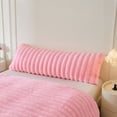 thumbnail image 1 of XeGe Fluffy Faux Rabbit Fur Body Pillow Cover, Soft Plush Fuzzy Wide Striped 20x54 Body Pillowcase with Zipper, Home Decorative Shaggy Furry Ribbed Long Pillow Cover for Bed Couch Sofa Bedroom, Pink, 1 of 6