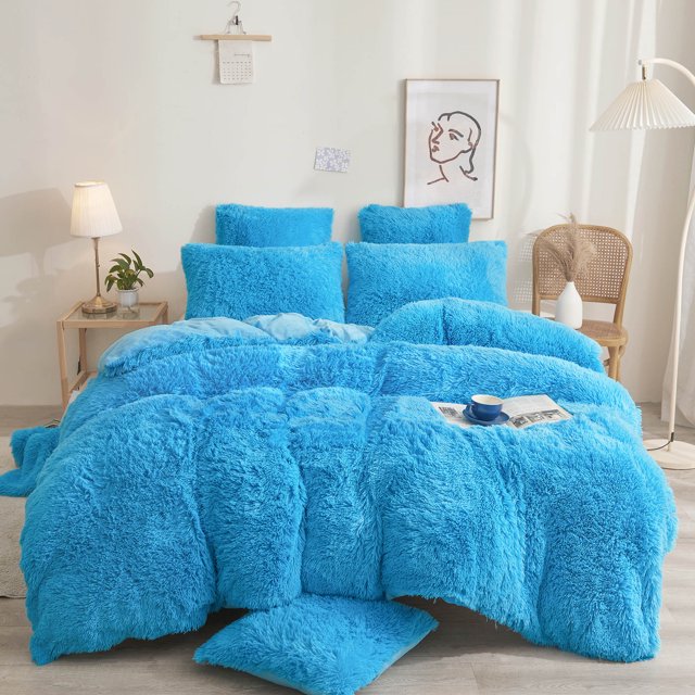 XeGe Plush Shaggy Duvet Cover Set, Luxury Ultra Soft Fluffy Faux Fur