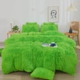 thumbnail image 1 of XeGe Plush Shaggy Duvet Cover Set, Luxury Ultra Soft Fluffy Faux Fur Bedding Sets 2 Pieces Velvet(1 Fuzzy Furry Comforter Cover + 1 Faux Fur Pillow Case), Zipper Closure (Twin, Lime Green), 1 of 7