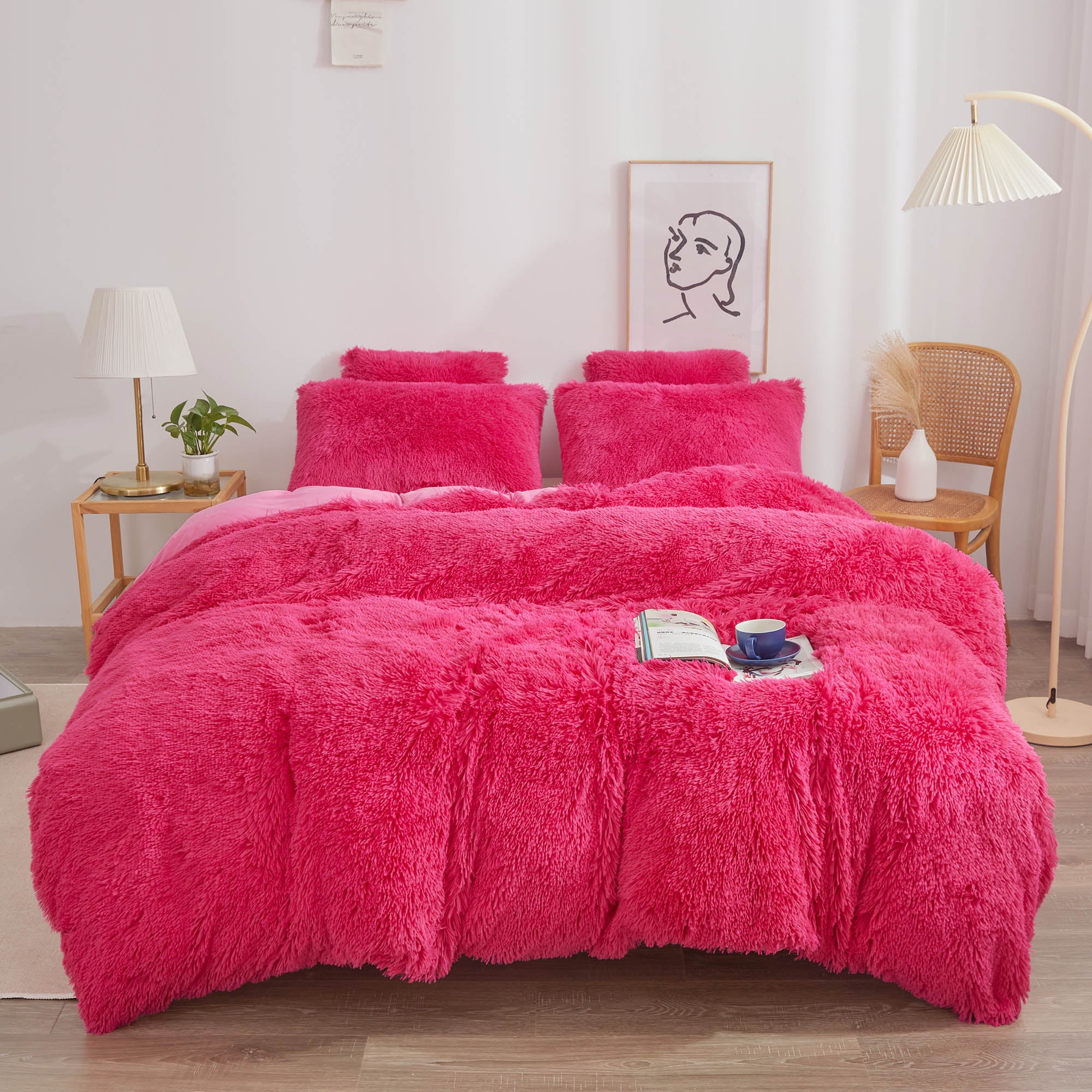XeGe Plush Shaggy Duvet Cover Set, Luxury Ultra Soft Fluffy Faux Fur
