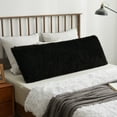 thumbnail image 1 of XeGe Shaggy Faux Fur Body Pillow Cover, Fluffy Long 20x54 Bed Pillow Case with Zipper Closure, Soft Decorative Plush Furry Fuzzy Body Pillowcase, 20" x 54", Black, 1 of 8