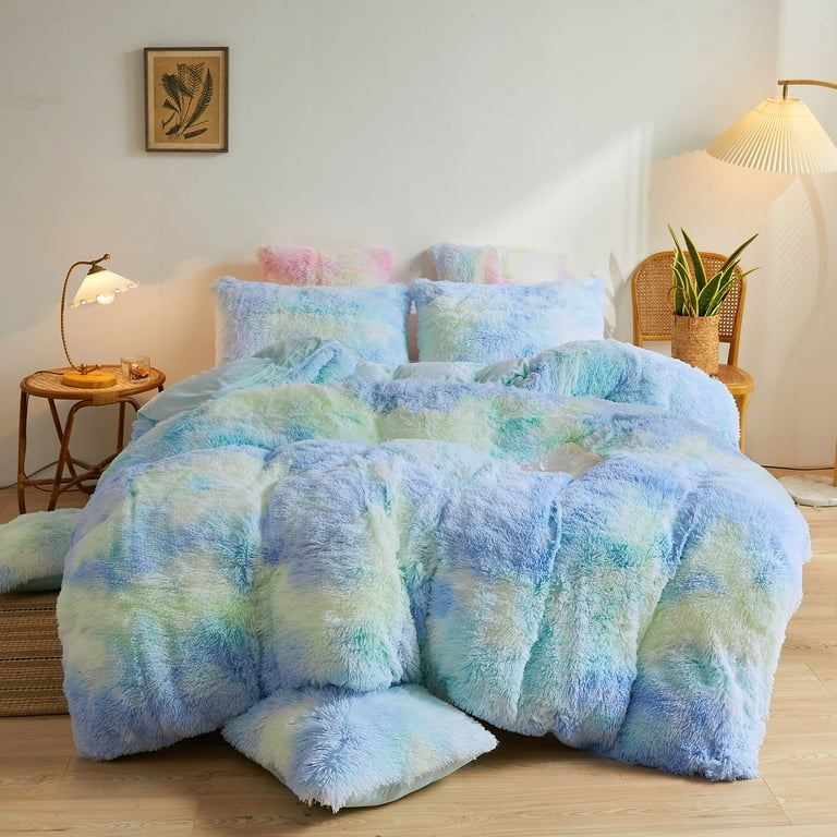 Tie dye fuzzy comforter sales
