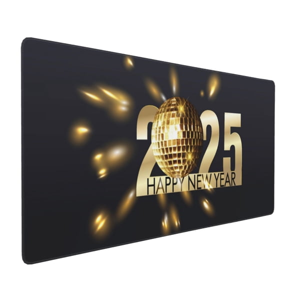 Xecao 2025 New Year 3 Print Large Mouse Pad, 16x35.5in Mousepad, Professional Non-Slip Rubber Base Big Mouse Pad, Mouse Pad for Gaming & Office Full Desk Mouse Pad