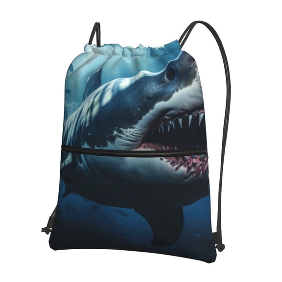 Xecao 3D Realistic Shark for Drawstring Bags,Pull String Backpack Bags,String Bag Sackpack
