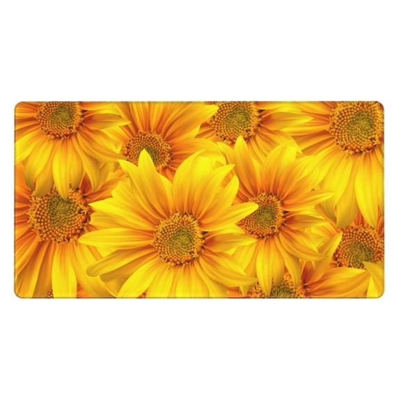 Xecao 3D Sunflowers for Waterproof Mouse Pad - Extended Contour Mouse Mat, Large Gaming Mousepad Laptop Keyboard Mat with Non-Slip Rubber Base
