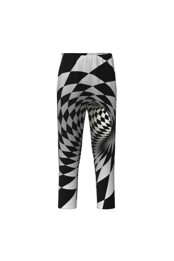 3D Vortex Illusion Print Teenagers' Pajama Pants Long Sleep Pants Soft Elastic Waist Pajama Bottoms Elastic waist with 2 Pockets 5-16 Years-XS(5-6)