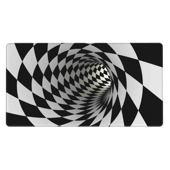 Xecao 3D Vortex Illusion for Waterproof Mouse Pad - Extended Contour Mouse Mat, Large Gaming Mousepad Laptop Keyboard Mat with Non-Slip Rubber Base