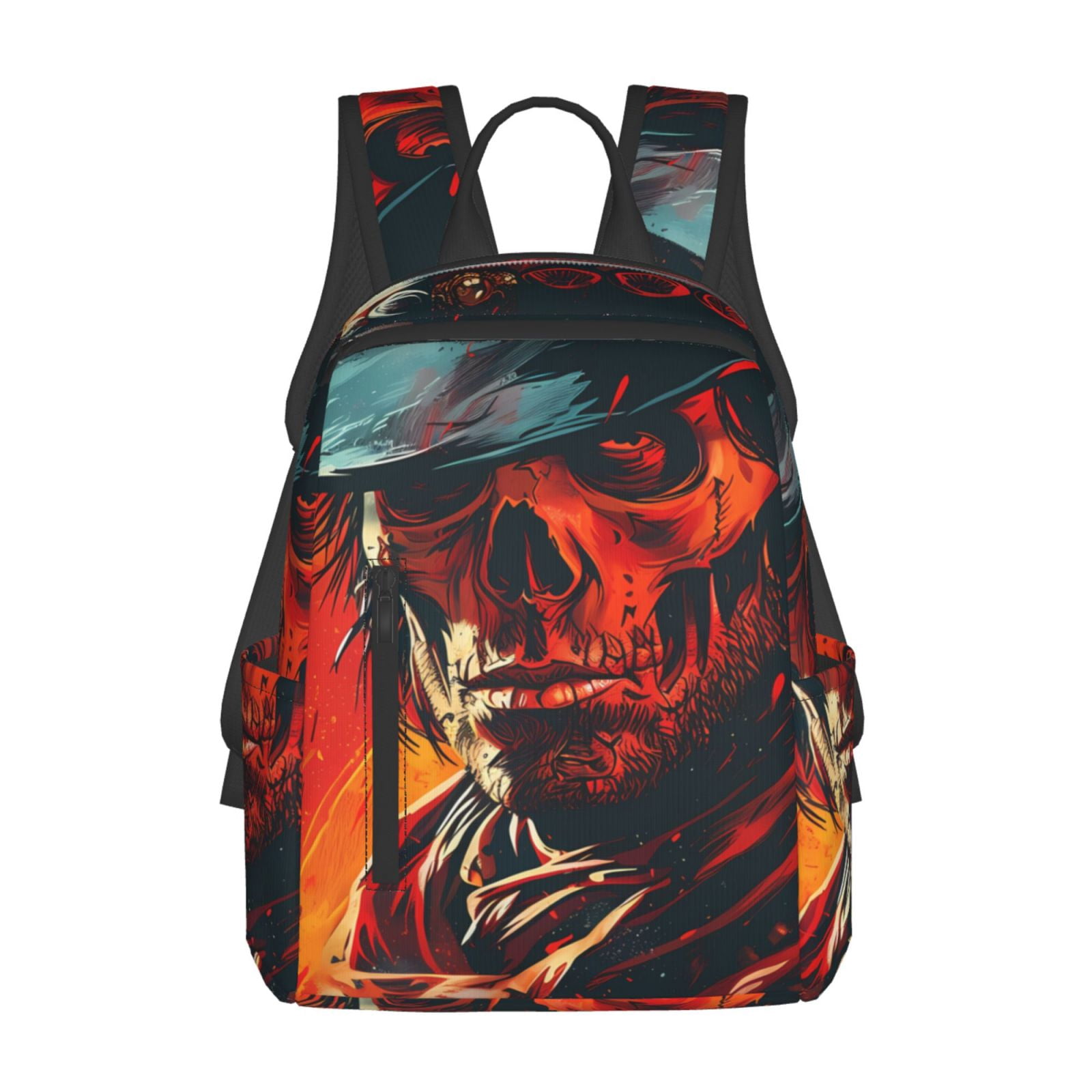 Kawaii Sphynx Cats School Backpack For Kids - Western Cowboy Sunset Design, 12.9x8.6x17.7 Inch Elementary Bookbag