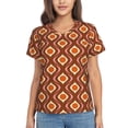 thumbnail image 1 of Xecao 70's Retro for Women's V-Neck T-Shirts-Elegant Half-Sleeve Tops Perfect for Summer-3X-Large, 1 of 5