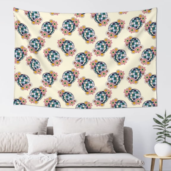 Xecao 70s Disco Ball Print Tapestry, Wall Hanging Room Funny Decor, Backdrop Room Decor for Bedroom Living Room dormitory