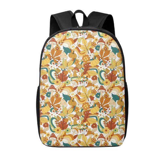 Xecao 70s Groovy Hippie print Travel Backpack, Large Computer Backpack for Men Women, College School Rucksack Book Bag