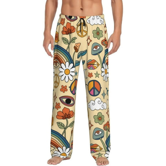 Xecao 70s Hippie Style Men's Straight Lounge Pajama Pants: The Ultimate in Comfortable Sleepwear