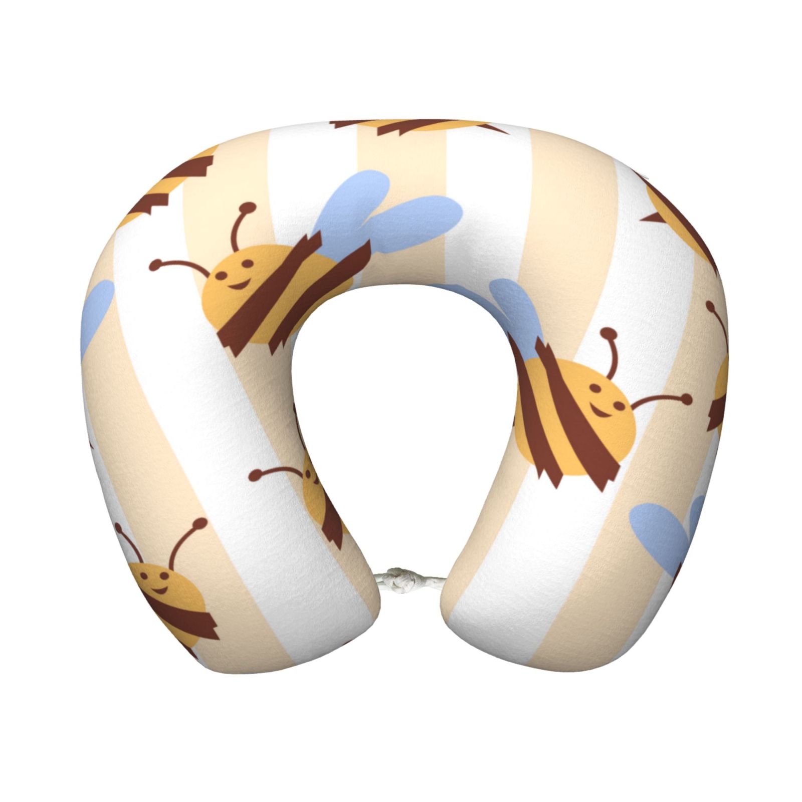 Xecao A Bee Print Memory Foam Cervical Neck Pillow Versatile U-Shaped Pillows for Home,Office,Camping,Travelling,Soft Washable Cover