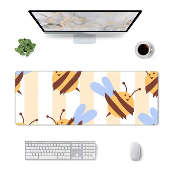 Xecao A Bee for Mouse Pad - Waterproof Extended Contour Mouse Mat, Large Gaming Mousepad Laptop Keyboard Mat with Non-Slip Rubber Base