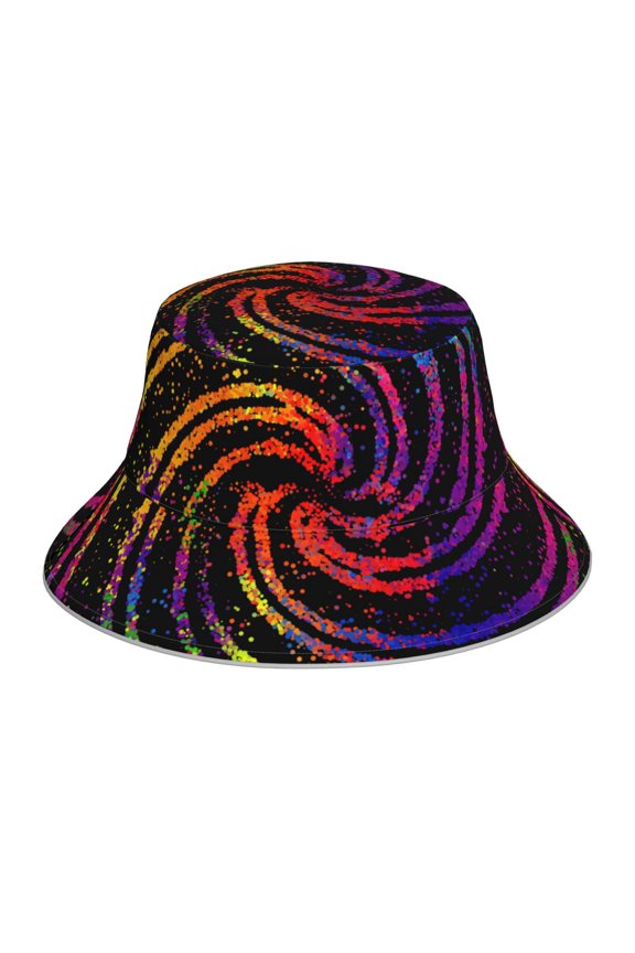 A Bright Abstract Print Men and Women Night Reflective Hat Runner Cap Visor Bucket Hat Boonie Cap