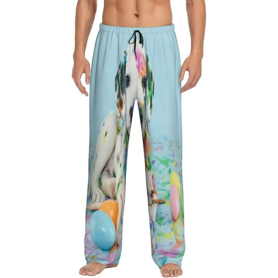 Xecao A Funny Little Dalmatian Puppy Men's Straight Lounge Pajama Pants: The Ultimate in Comfortable Sleepwear