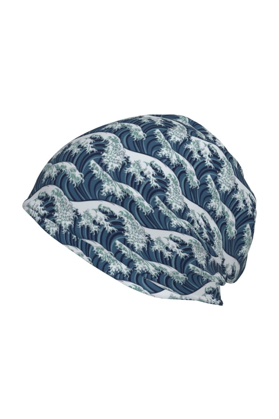 A Japanese Great Wave Print Knit Hat,Winter Beanie for Men Women, Beanie Soft Warm Ski Stocking Cuffed Cap