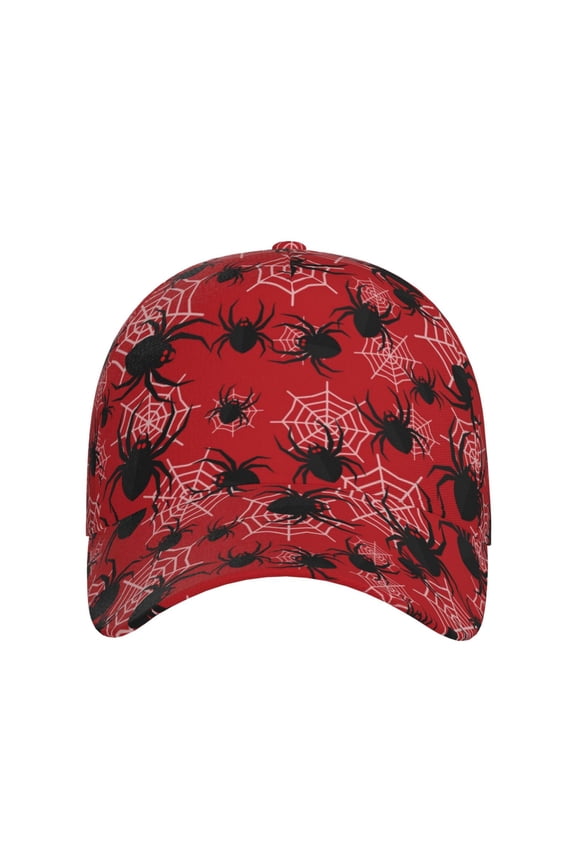 A Web With A Spider 1 for Baseball Cap: Unisex, crafted from classic polyester twill fabric, featuring a soft unconstructed design