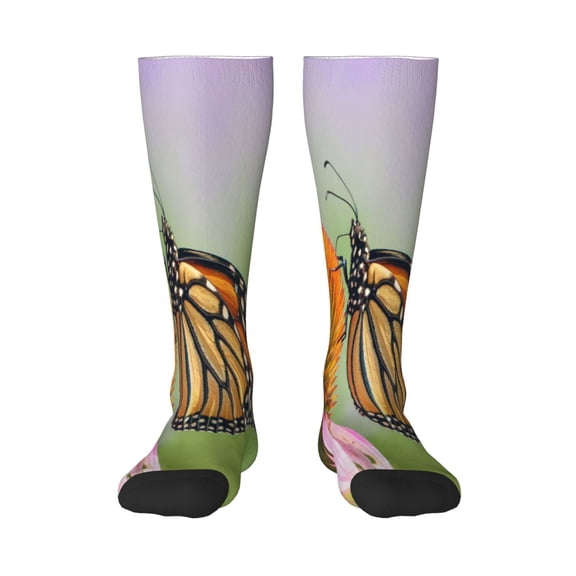Xecao A monarch butterfly Print Compression Socks for Both Men And Women for Running, Travel, Flight, Nurse