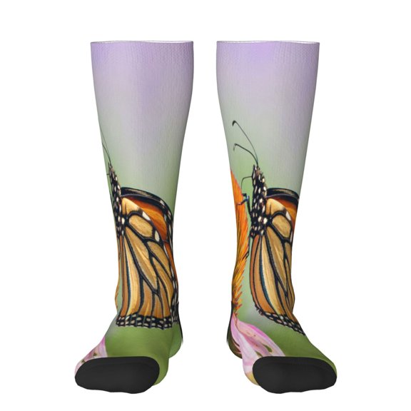 Xecao A monarch butterfly Print Compression Socks for Both Men And Women for Running, Travel, Flight, Nurse