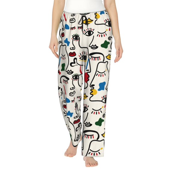 Xecao Aabstract Eyes Women's Straight Lounge Pajama Pants: The Epitome of Relaxed Sleepwear