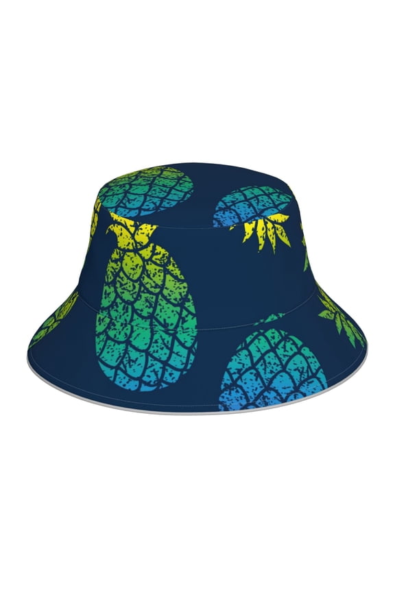 Abstract Bright Pineapple Fruit Retro Print Men and Women Night Reflective Hat Runner Cap Visor Bucket Hat Boonie Cap