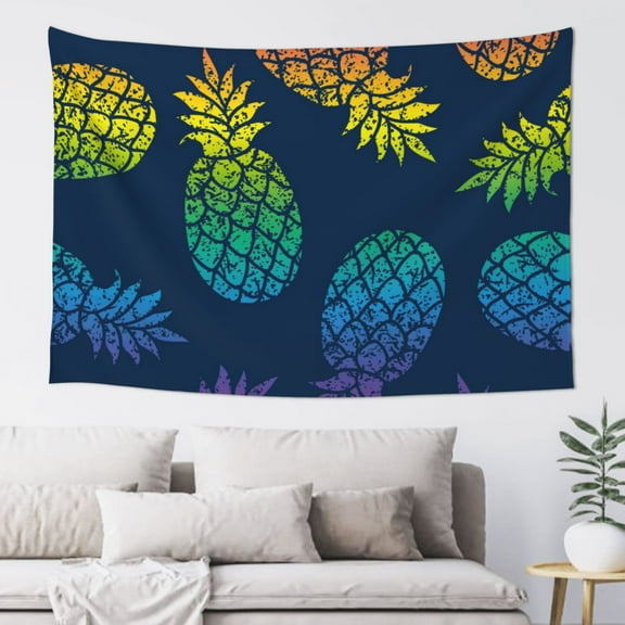 Xecao Abstract Bright Pineapple Fruit Retro Print Tapestry, Wall Hanging Room Funny Decor, Backdrop Room Decor for Bedroom Living Room dormitory